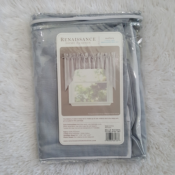 Renaissance 3 Piece Embroidered Swag Set - Picture 4 of 9